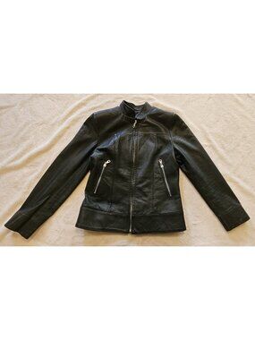 Lemon hill Womens Green leather jacket Made In Australia Size 1